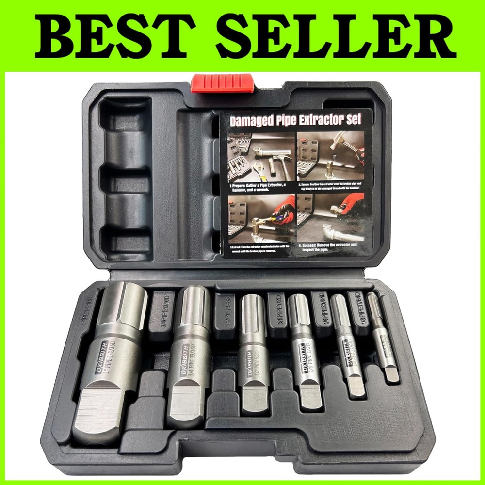 Broken Pipe Extractors for Plumbers, 6-Piece Set