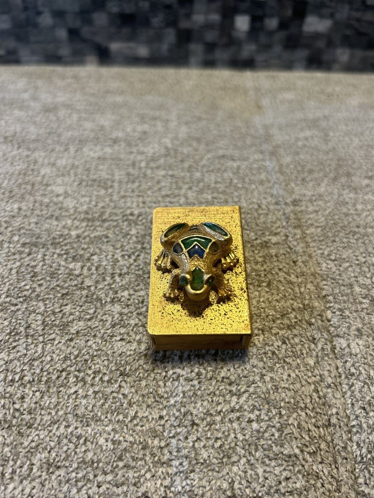 Antique Vintage Frog Enamel Three-dimensional Matchbox