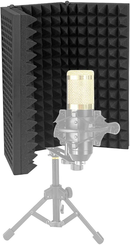 Microphone Isolation Shield, Foldable Mic Sound Absorbing Foam Equipment