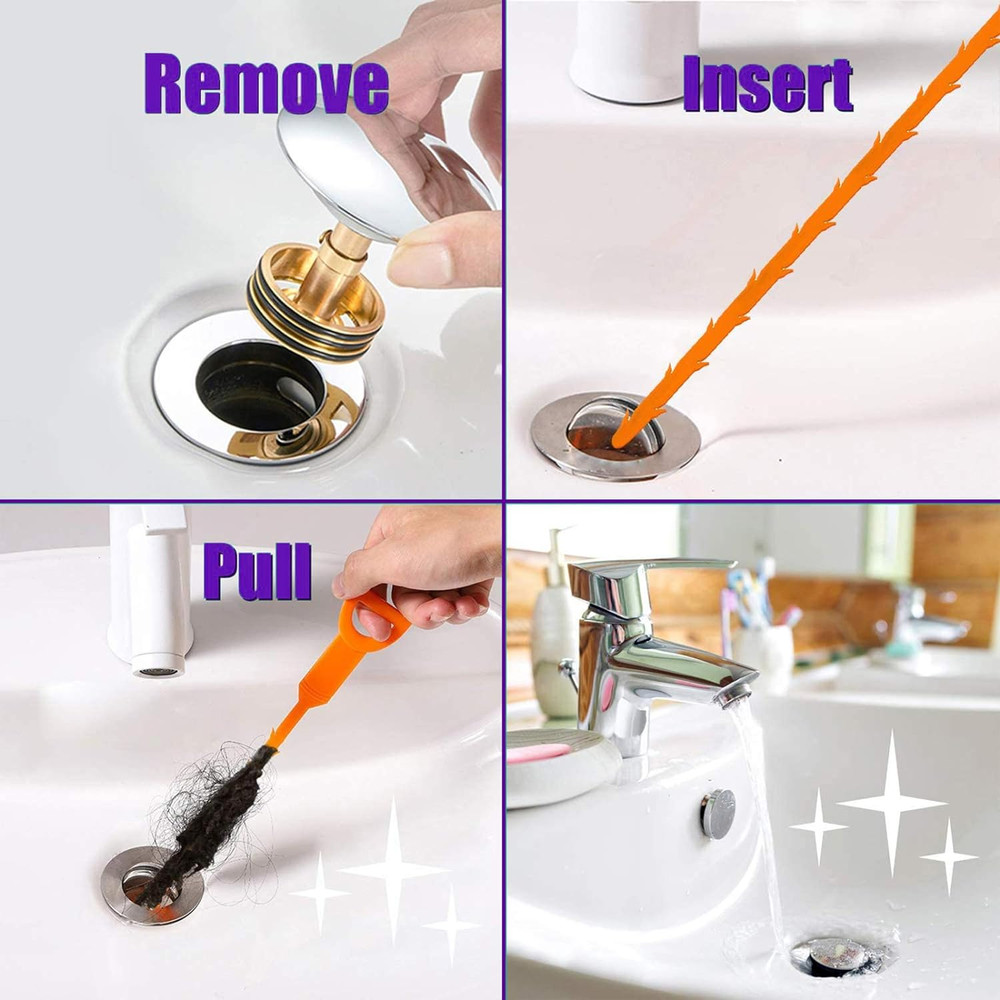 Drain Clog Remover Tool for Showers, Sinks & Baths by Drain Hari