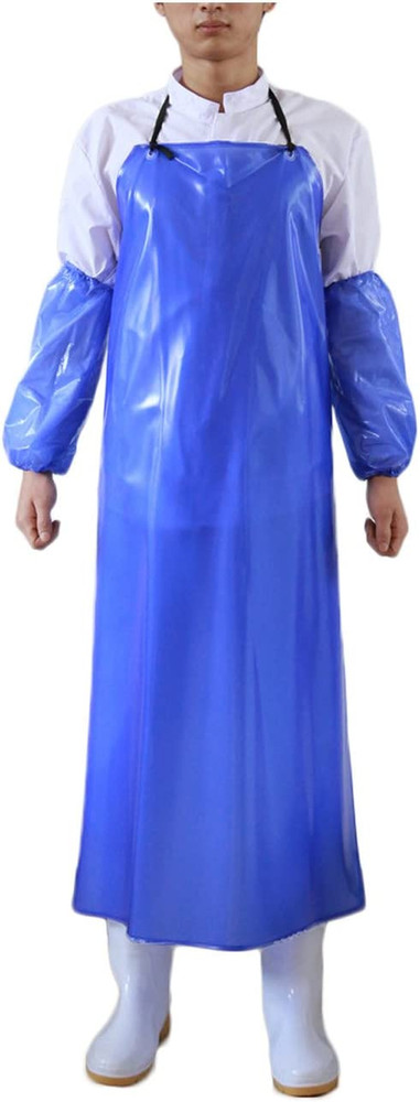 Waterproof Apron plus Size Blue