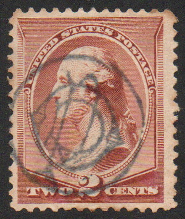 MALACK 210 VF+, monogram POD in circle cancel, nice color! v3609