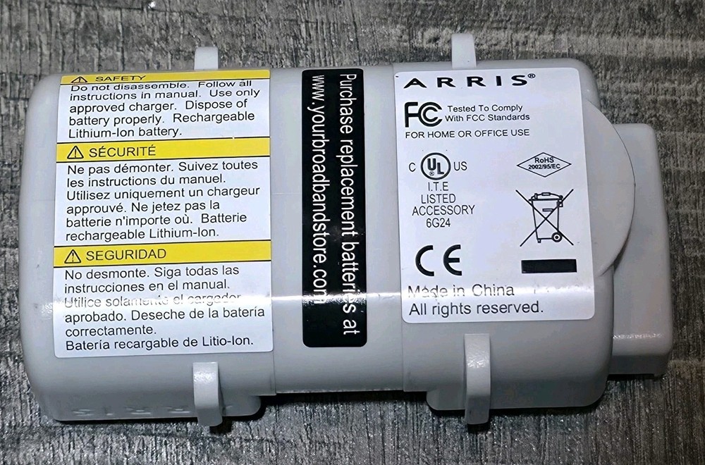 Arris Modem Backup Battery Pack 8.4VDC 2.4Ah BPB024H