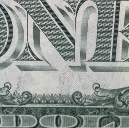 ROLLOVER PAIR /WET INK TRANSFER ERROR “UNC”Fancy Serial Numbers Two $1 BILLS