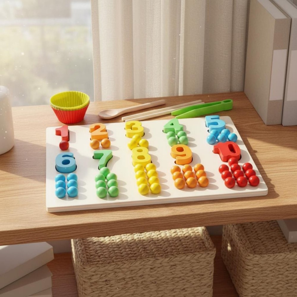 Bead Counting Board Early Learning Color Sorting Toy for Classroom,