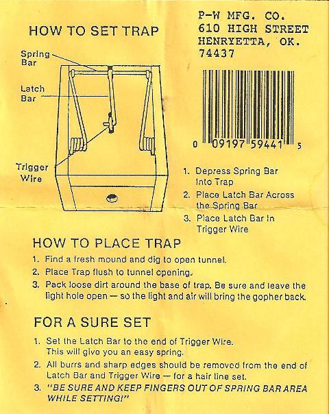Death Klutch Wood Gopher Trap - Model DK-2 for Trapping Gopher Pests Control
