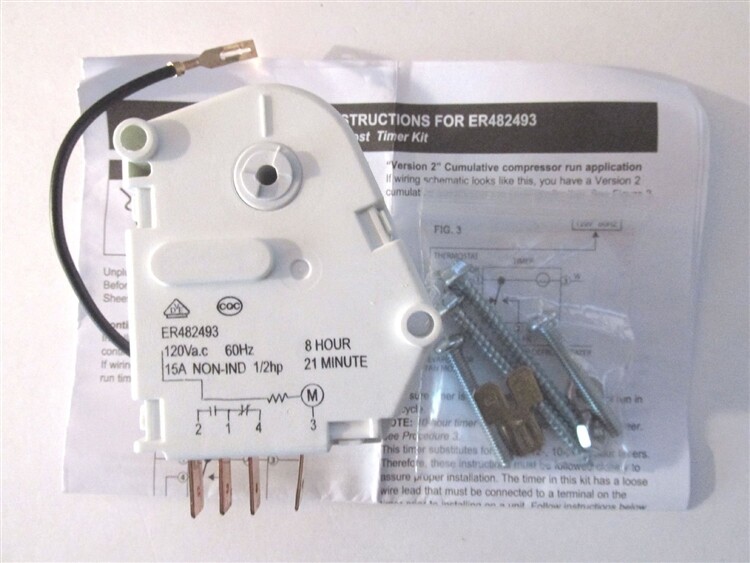 482493, W10822278 Defrost Timer Whirlpool, Kenmore Refrigerator