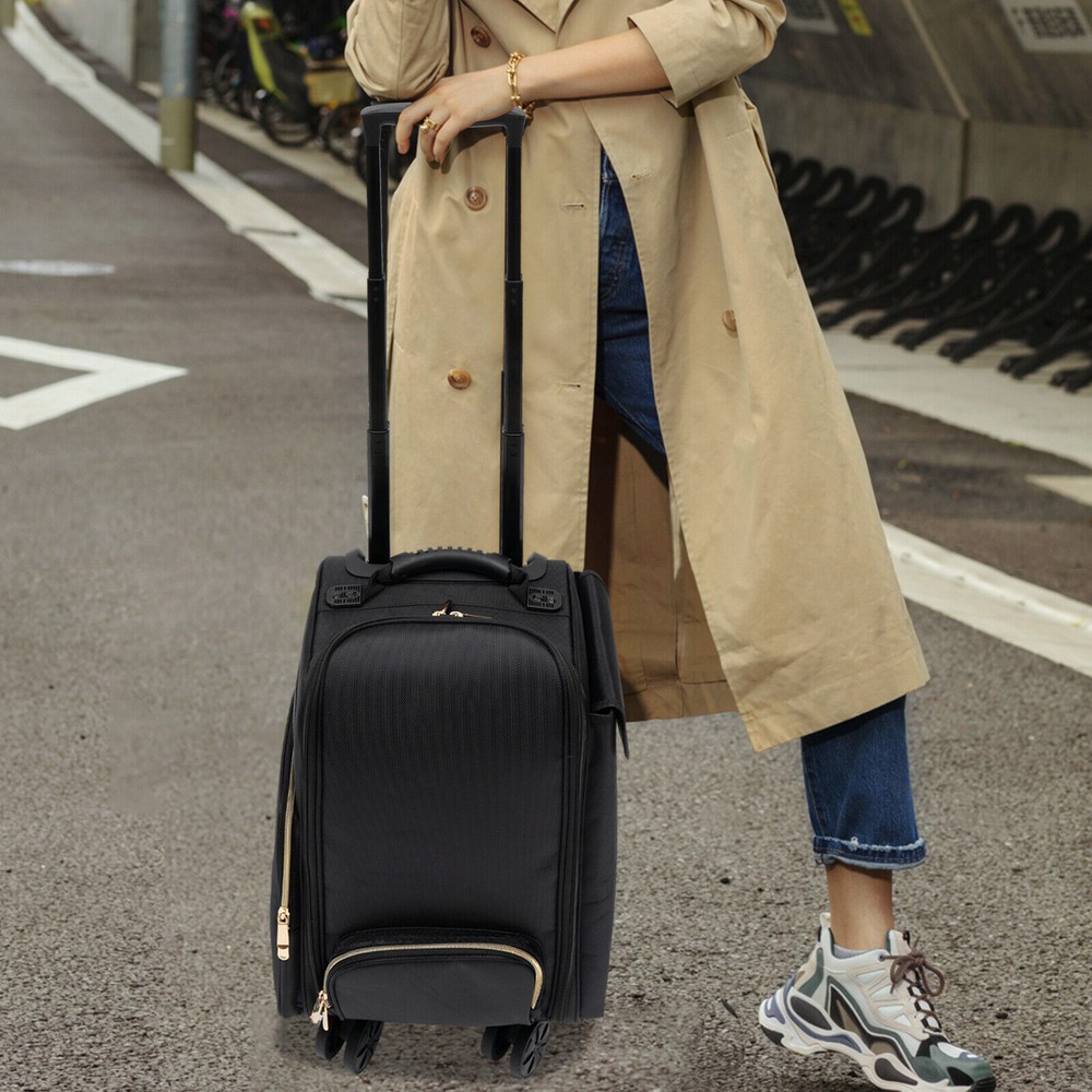 Professional Makeup Case Rolling Makeup Train Case Cosmetic Storage Organizer！