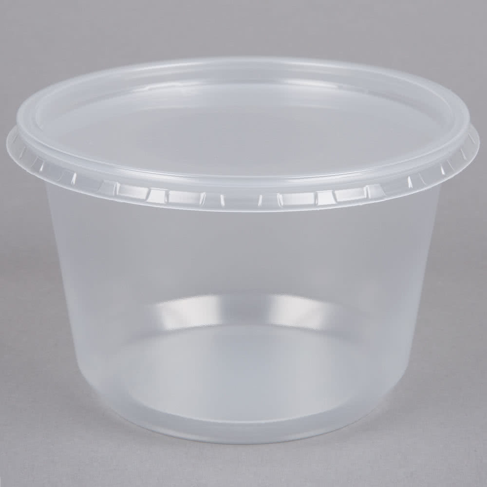 16oz 250pc Microwavable Deli Clear Soup Container with Lid