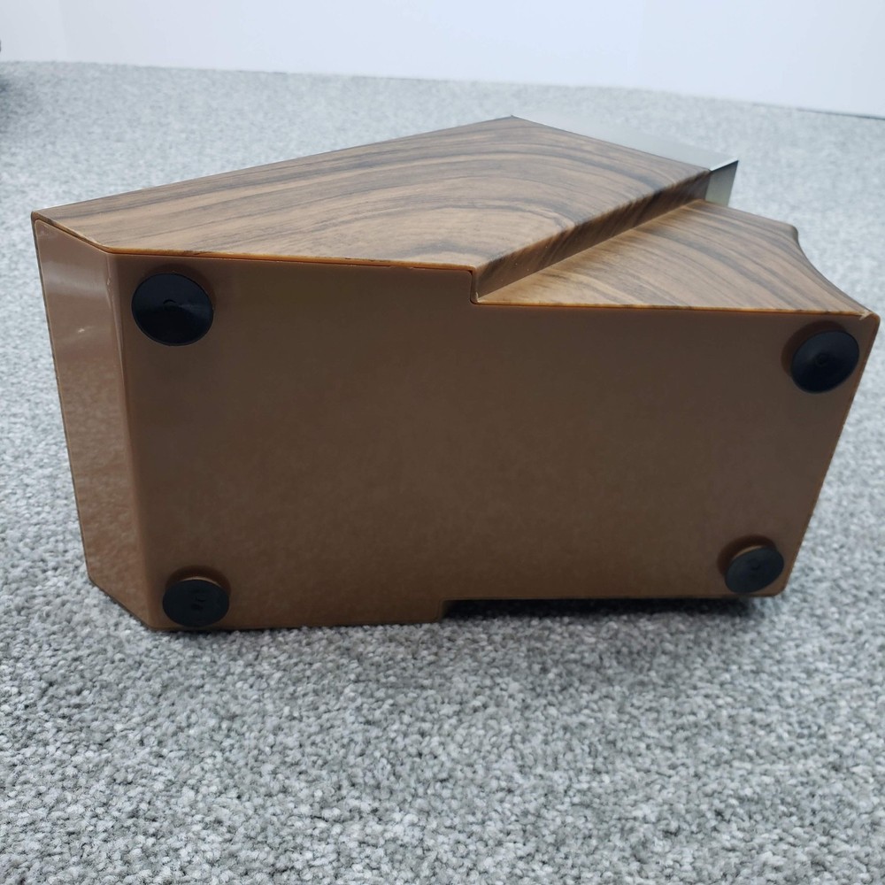 Self-Sharpening Knife Block Plastic Body Wood Grain Pattern 4 Sharpening Slots