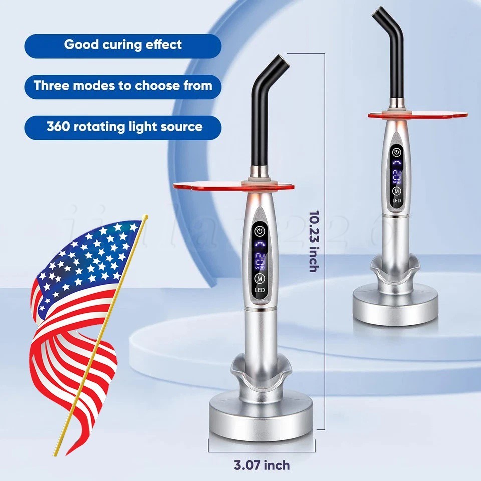 Dental Wireless Cordless LED Curing Light Lamp 2000mw / Guide Rod Tip 12mm