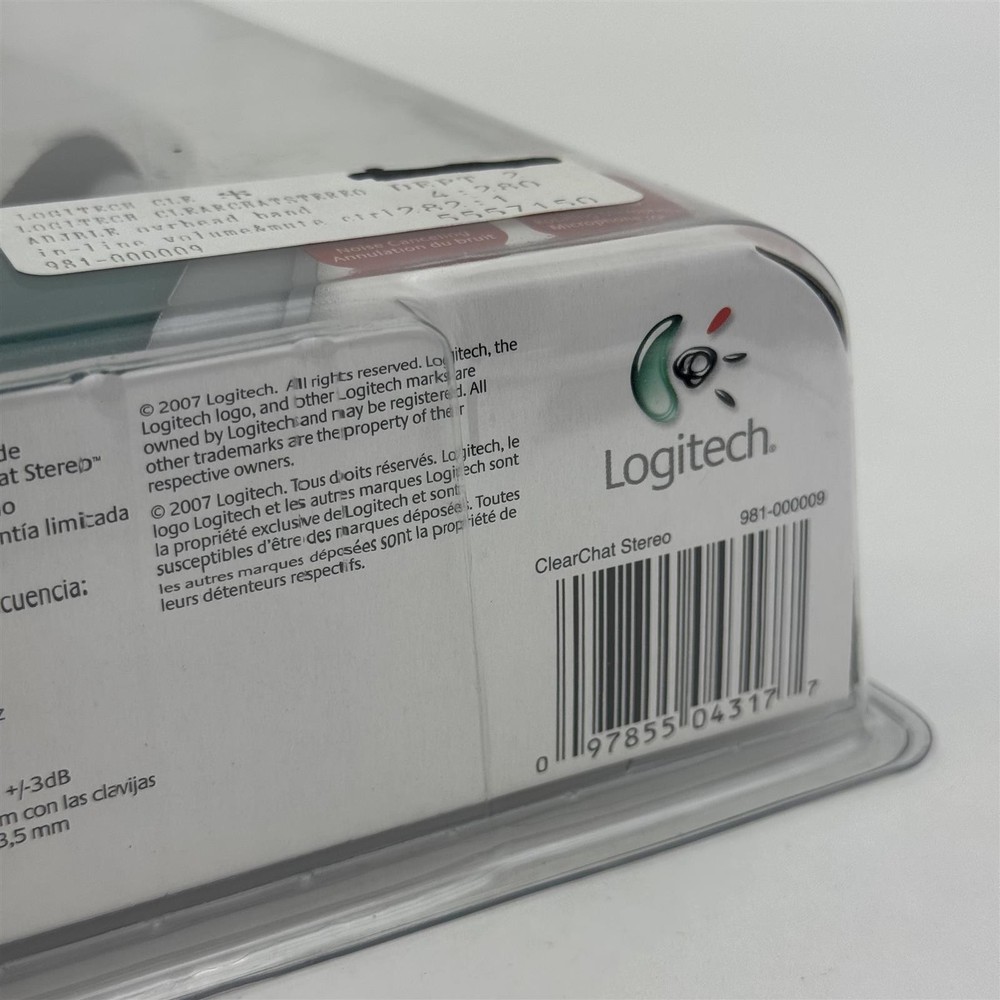 Logitech ClearChat Stereo PC Headset Rotating Microphone Windows XP Vista 2000