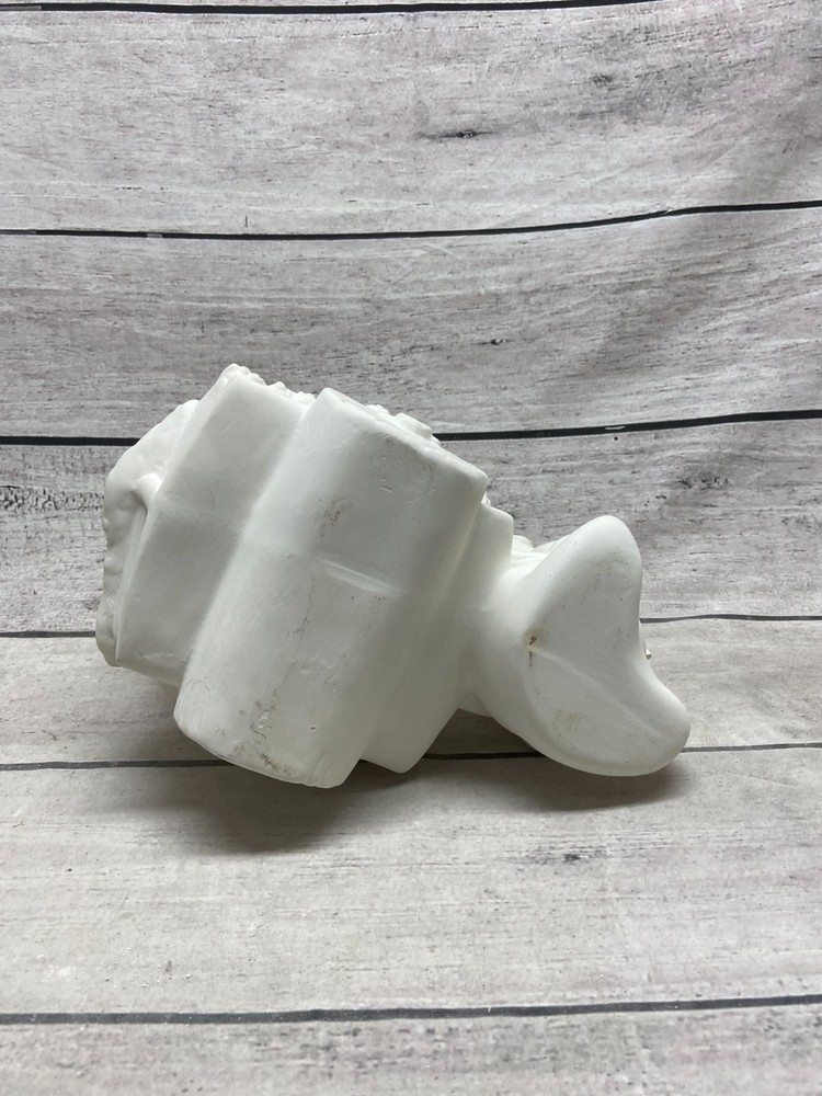 Vintage Ceramic Mold Halloween Ghost Pulling Jack O Lantern Pumpkin Wagon