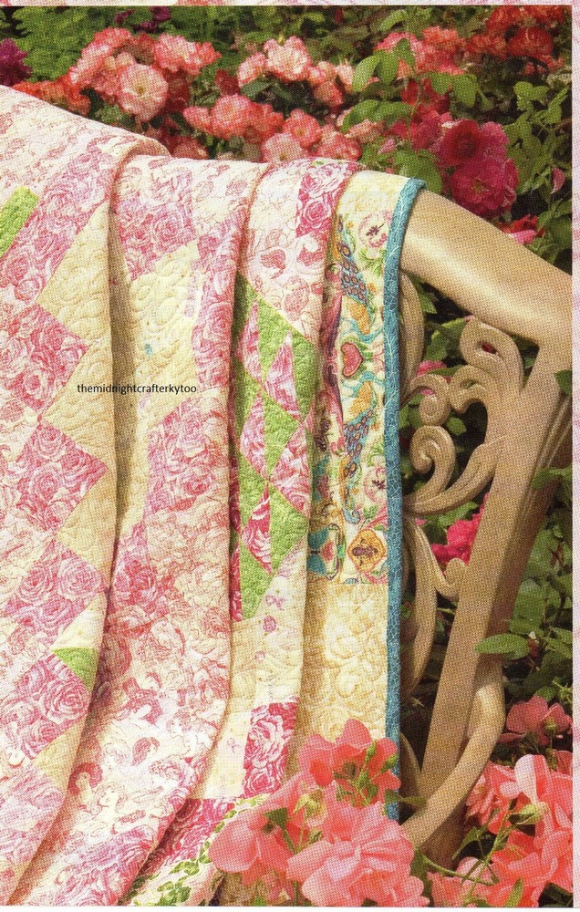 Nana's Rose Garden Quilt Pattern Pieced LR