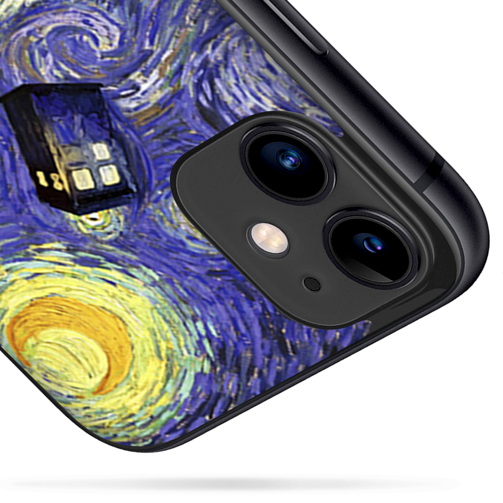Skins Decal Wrap for Apple iPhone 11 - Tardis Starry Night