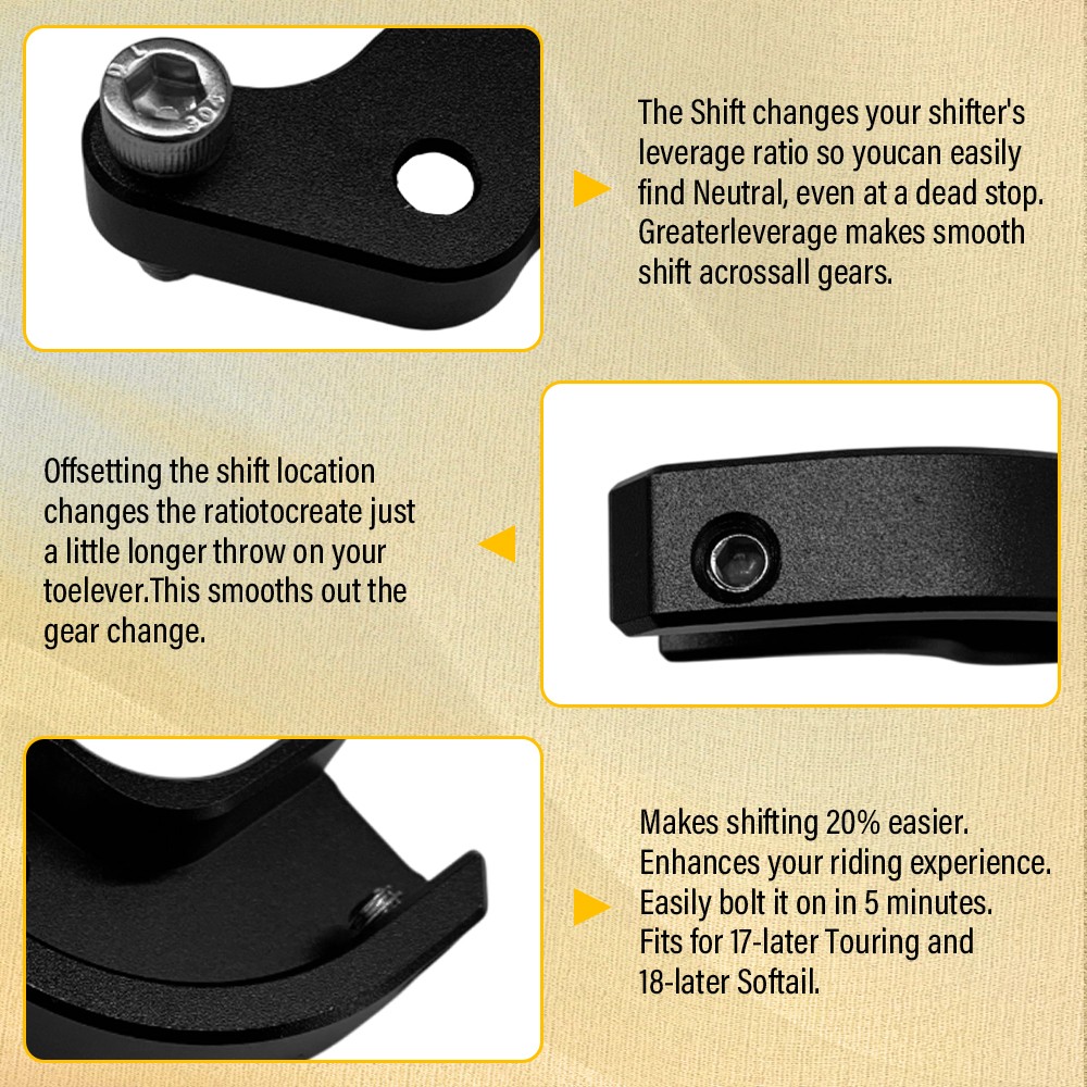 1PCS Black Shift Neutral Assist Bracket For Harley-Davidson M8 Touring Softail