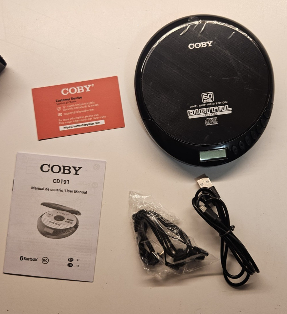 Coby Portable Compact CD Player, Black (Open - Box / New)