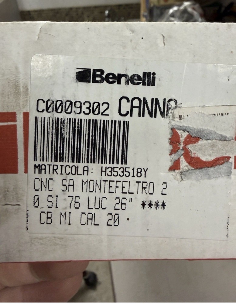 Benelli Montefeltro 20ga Barrel 26”