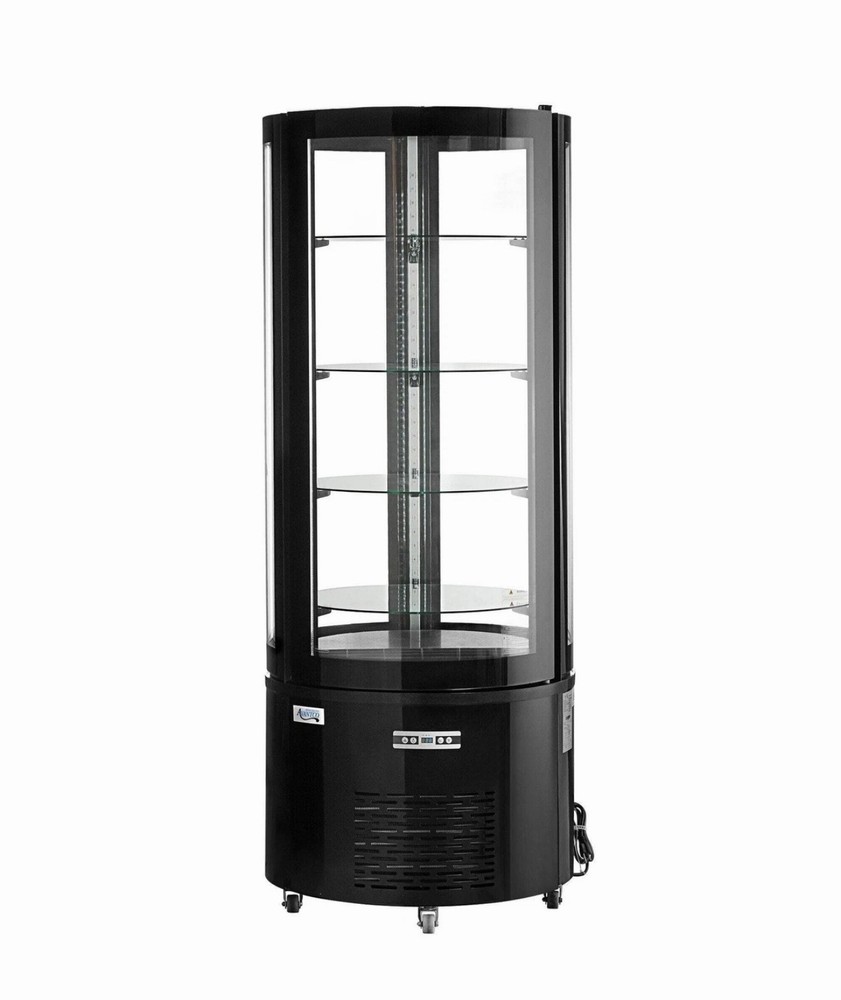 Black Circular Glass Refrigerated Display Case