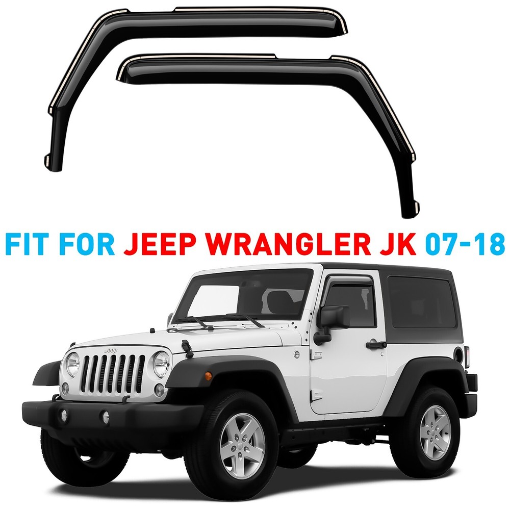Rain Guards Vent Visors Shade for 2007-2018 Jeep Wrangler JK