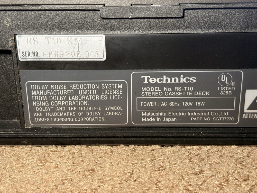Technics RS-T10 Stereo Double Cassette Deck – Tested, Works, Issues READ