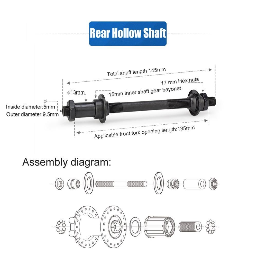 Quick Release Front Back Axles Hollow Hub Shaft Lever Axle