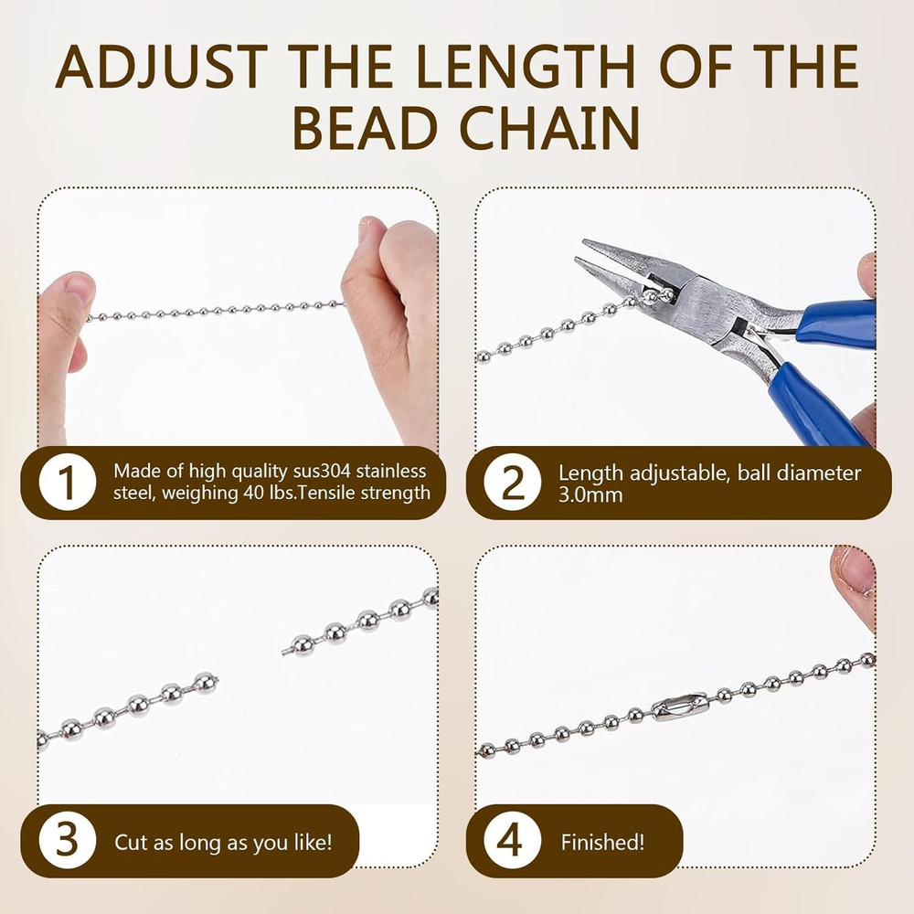 2 Pack Pull Chain String Extension with Connector for Ceiling Fan Light Fixture