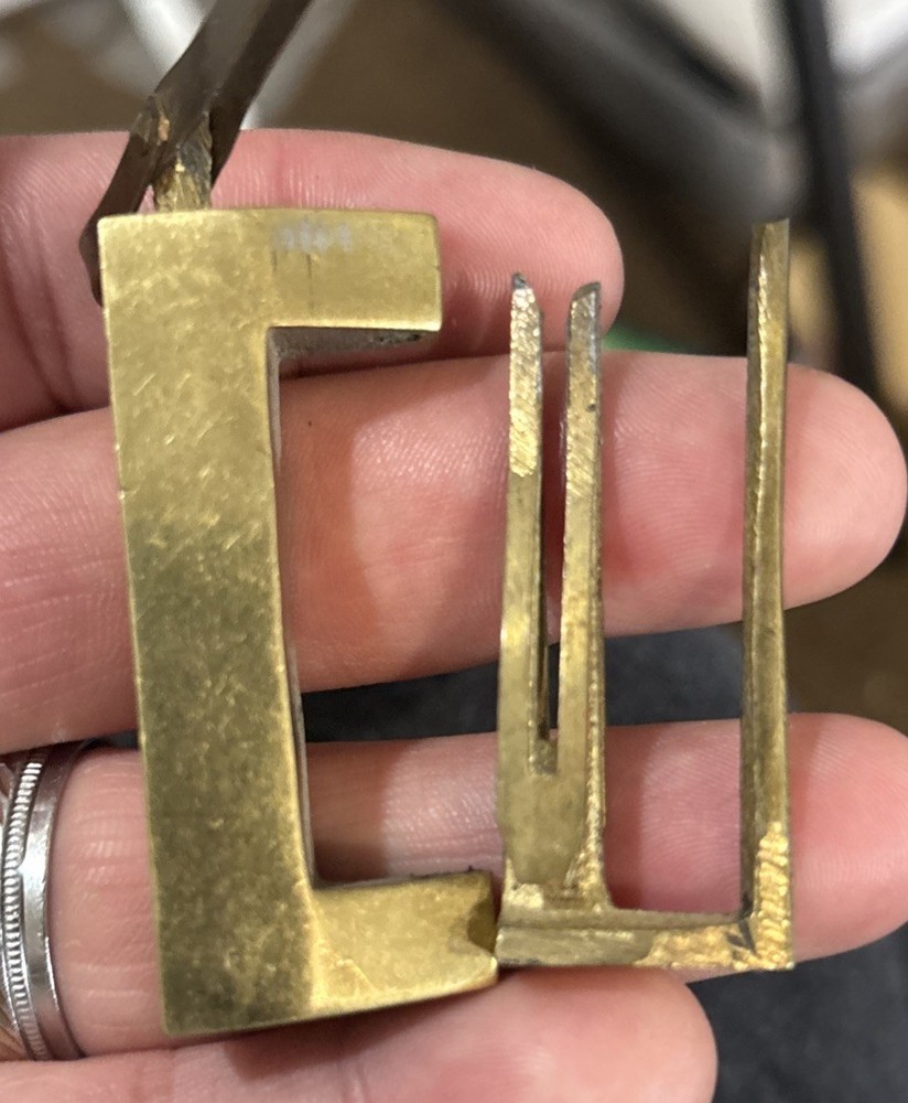 Chinese Old Style Lock Vintage Brass Trunk Slide Lock