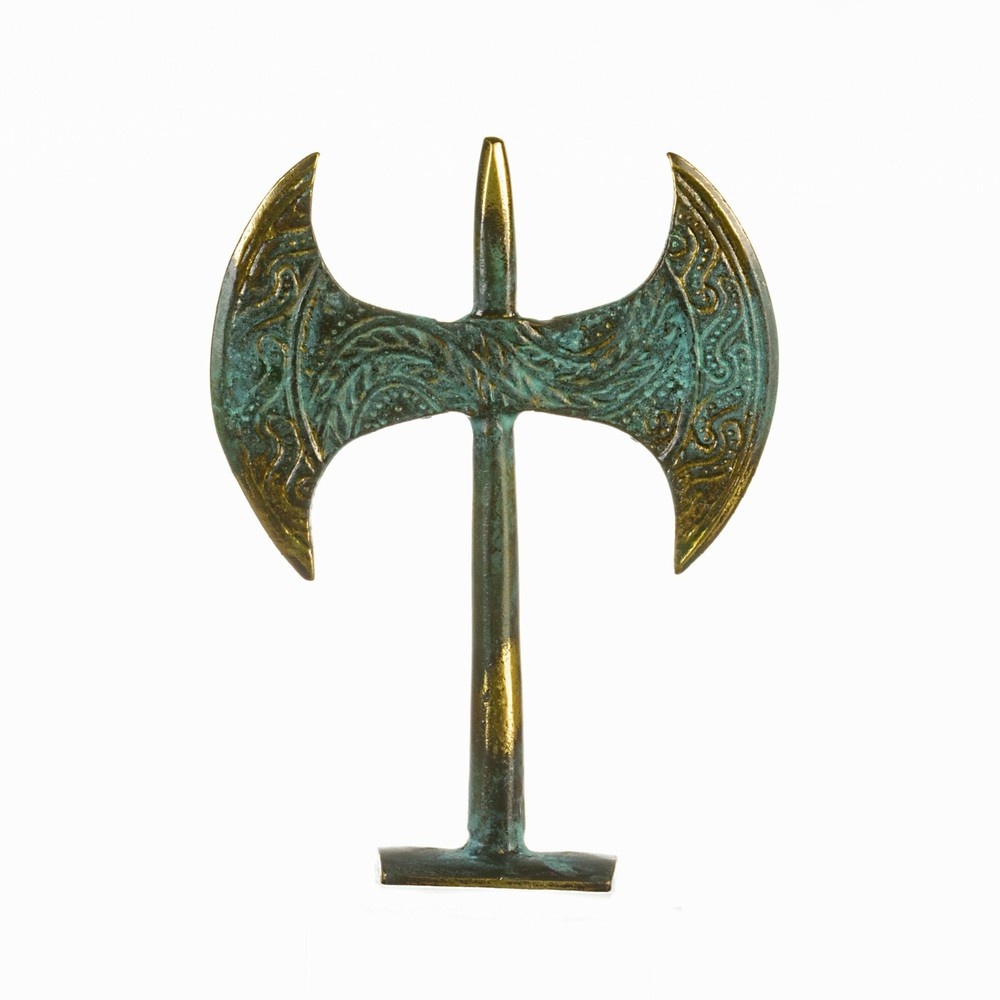 Minoan Double Axe Labrys Ancient Greece Solid Bronze 4.7"
