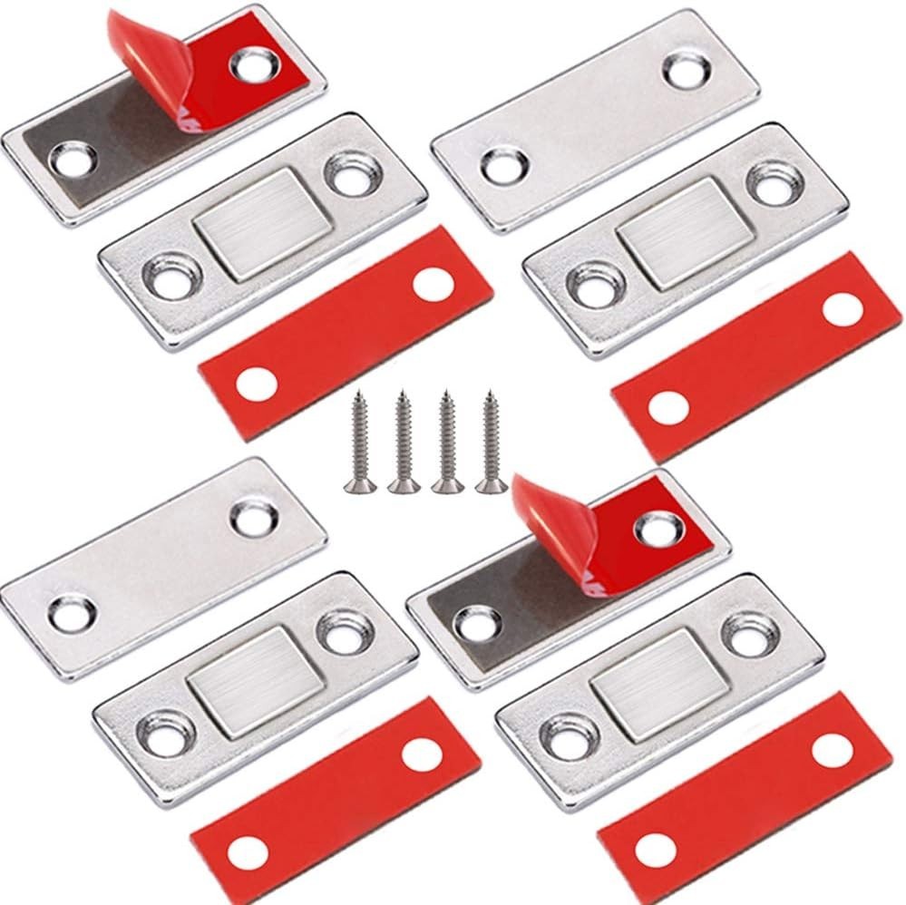 4-Pack Magnetic Door Latch - Easy Adhesive Installation for Cabinets
