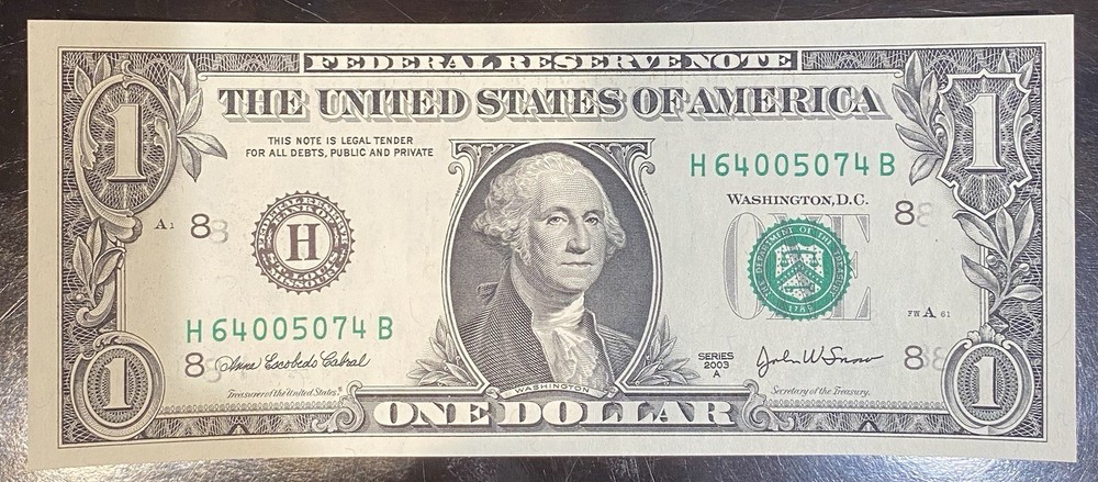 6 $1.00 Error Group G Series 2003 A