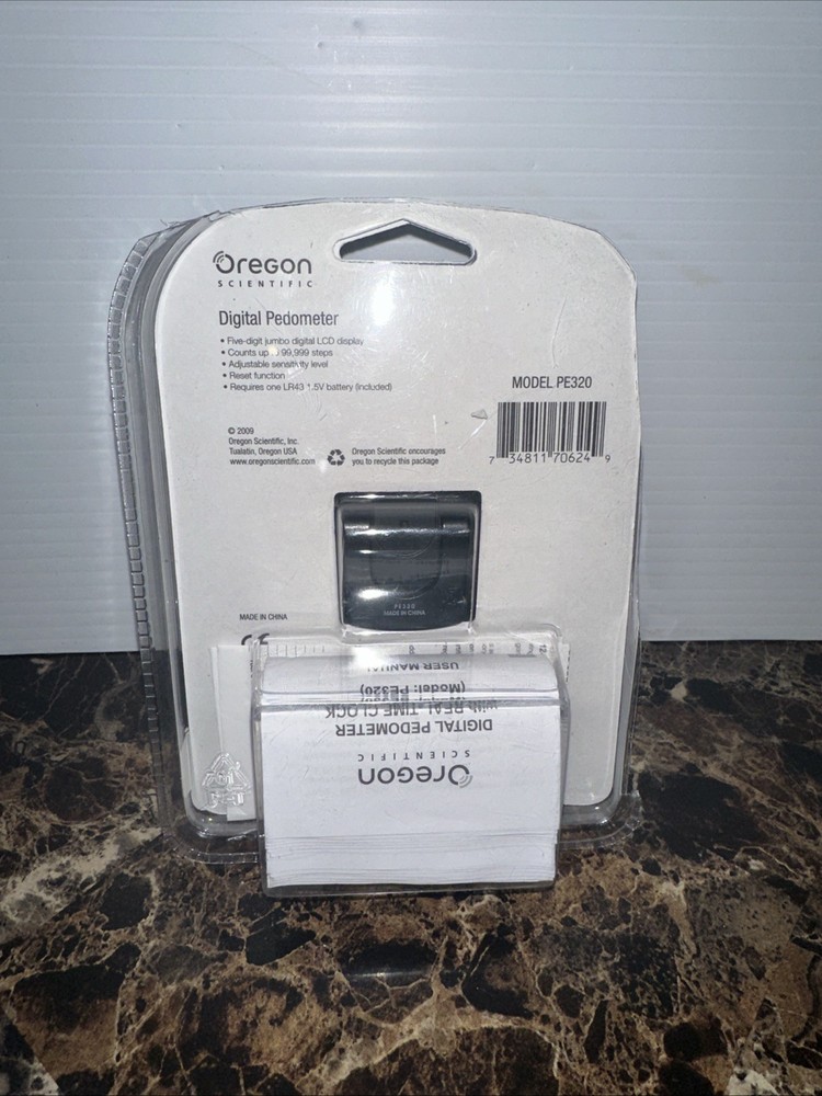 Oregon Scientific Digital Pedometer with Clock Model PE320 Not Tested