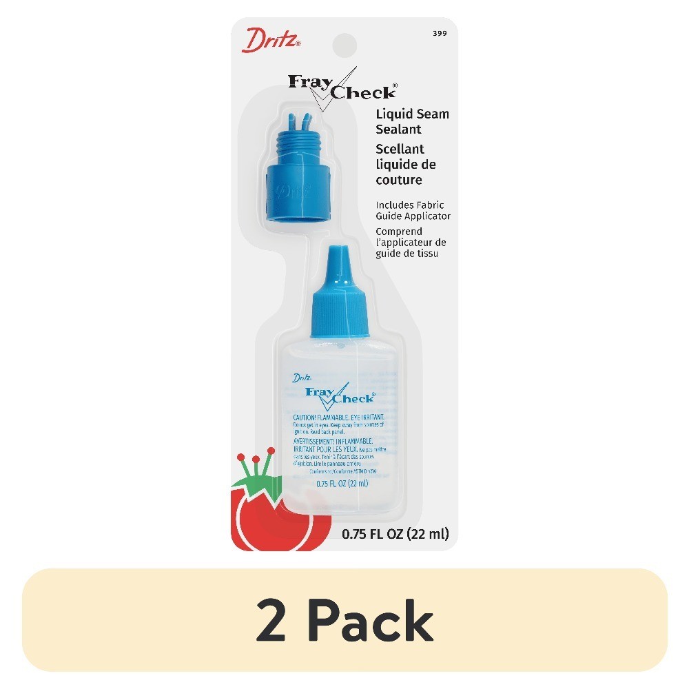 (2 pack) Fray Check with Fabric Guide Applicator Tip, 0.75 oz.