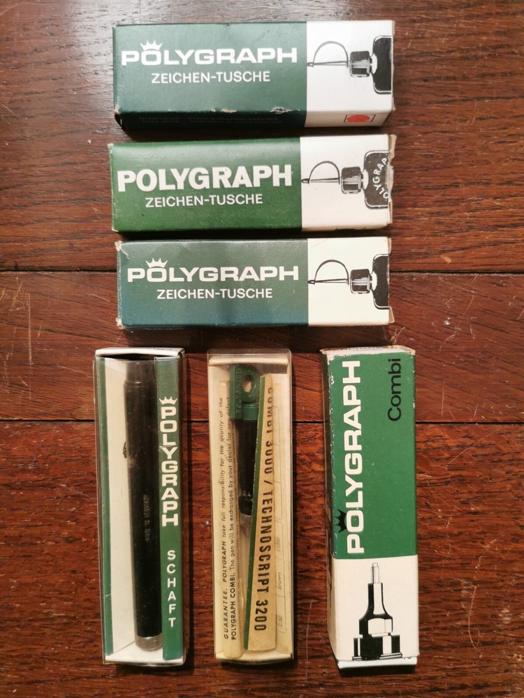 Vintage Polygraph German Technical Drawing Joblot Combi 3000 Techno script 3200