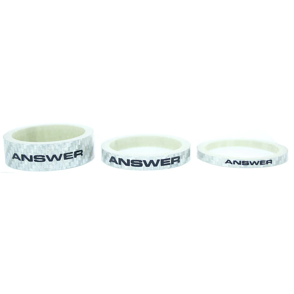 Answer Carbon Headset Spacers 3 Pack 1" Silver