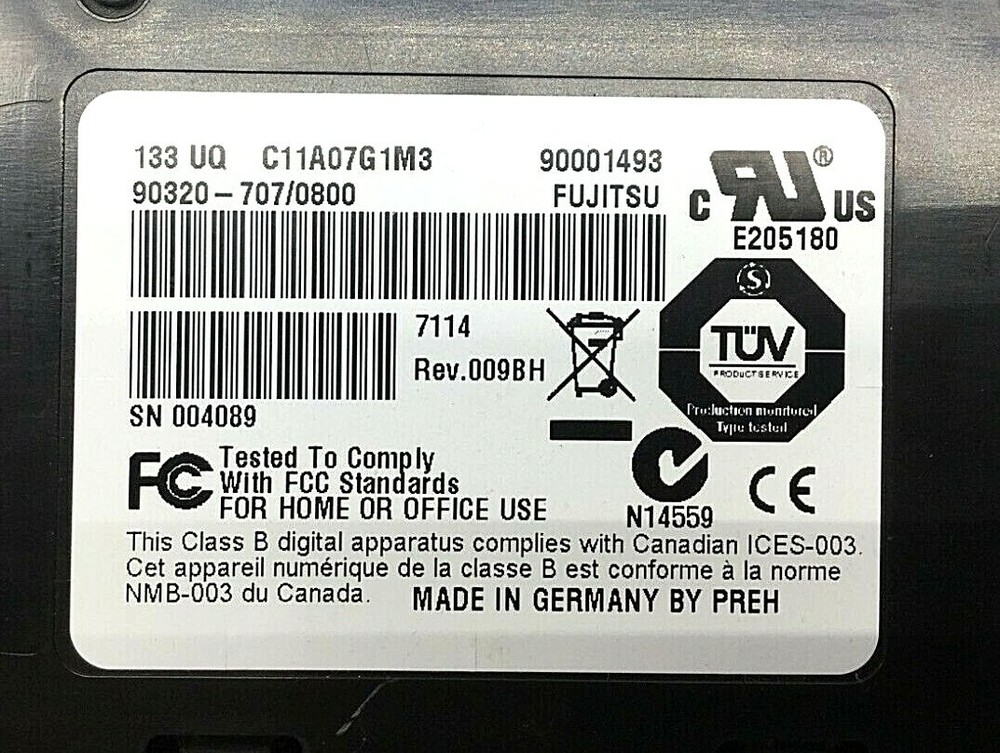 FUJITSU 90001493 MAGNETIC STRIP READER KEYBOARD