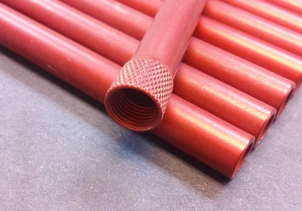 3-1/2" ALUMINUM REPLACEMENT DOWNSTEMS (8) ANODIZED RED FEMALE THREADING