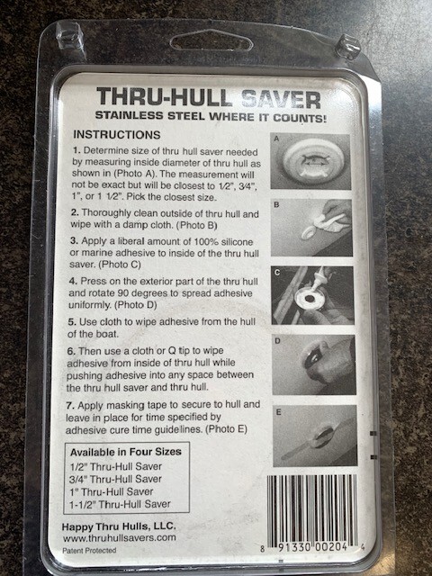 thru hull saver 1-1/2"