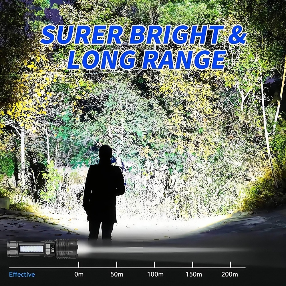 990000000 Lumen Super Bright LED Tactical Flashlight Rechargeable LED Work Light