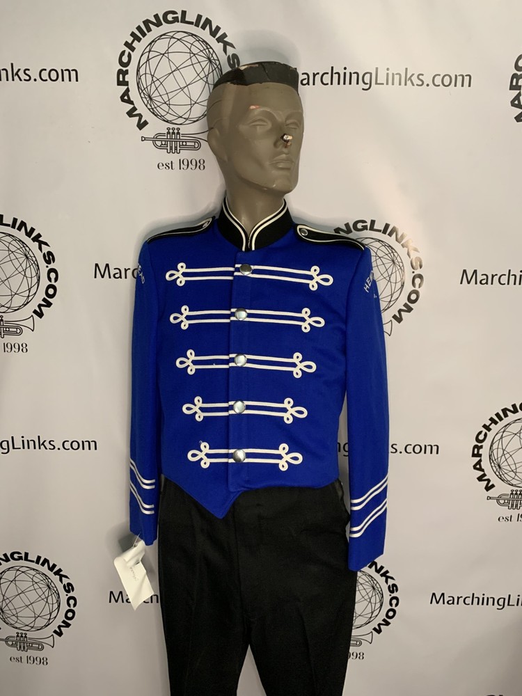 Royal Blue, White and Black Marching Band Jacket Size 38 Regular - Authentic