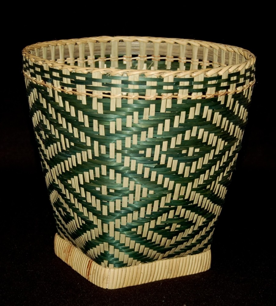 VINTAGE Southwestern Baskets Set of 3 Stackable Green Pattern