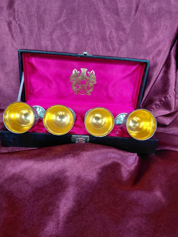 Japanese Silver Plated Goblets (4)
