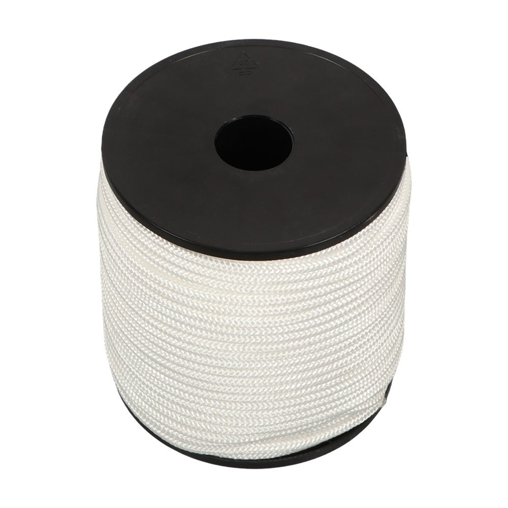 Multipurpose White Nylon Rope Sturdy Spool Solid Braid Knot Rope 1/4" × 5250'