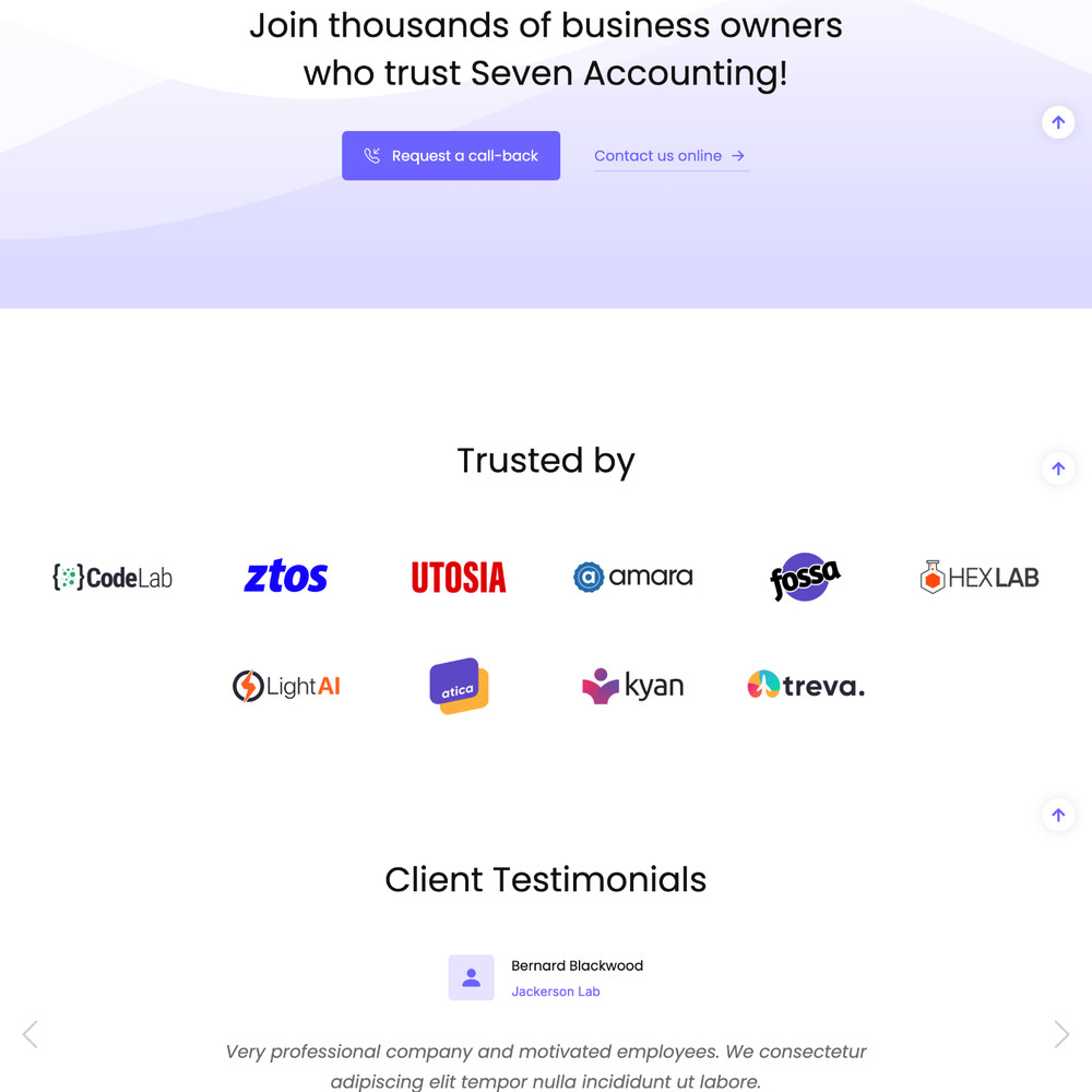 Accounting Service Website Design with Free VPS Web Hosting and Installation