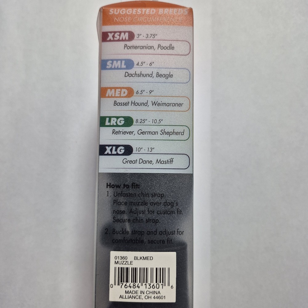 Coastal Best Fit Adjustable Comfort Muzzle Medium Black Dog Muzzle