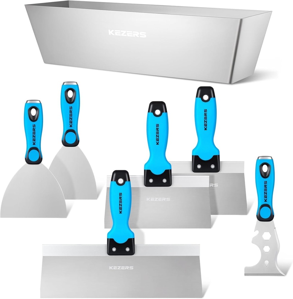 Stainless Steel Drywall Tools Set with Mud Pan