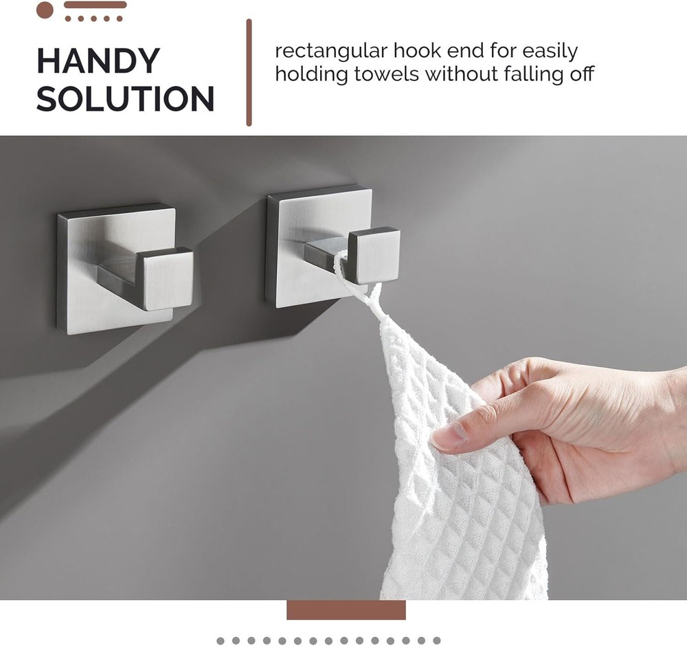 Angle Simple Towel Hook Brushed Nickel 2 Pack, 304 2
