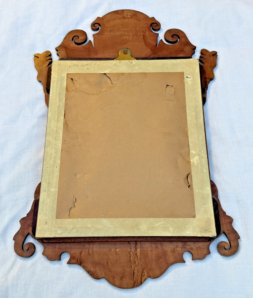 Signed Robert Treat Hogg 1973 Benchmade Maple Chippendale Mirror
