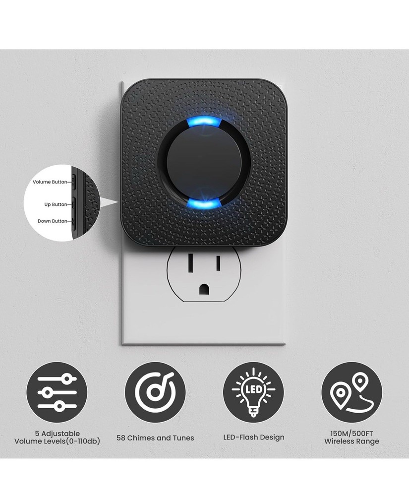 Wireless Motion Sensor LED Light - Motion Detector Alarm Chimes Door Sensor with