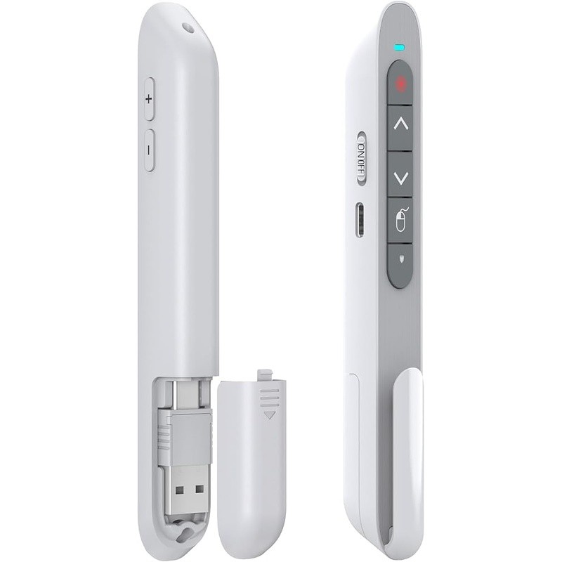 2-in-1 Wireless Presentation Clicker Air Mouse USB Receiver Remote Control